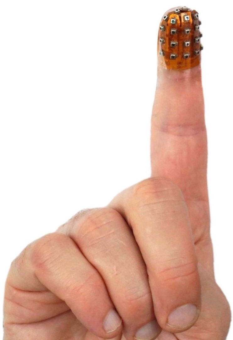 Tactile fingertip on human hand